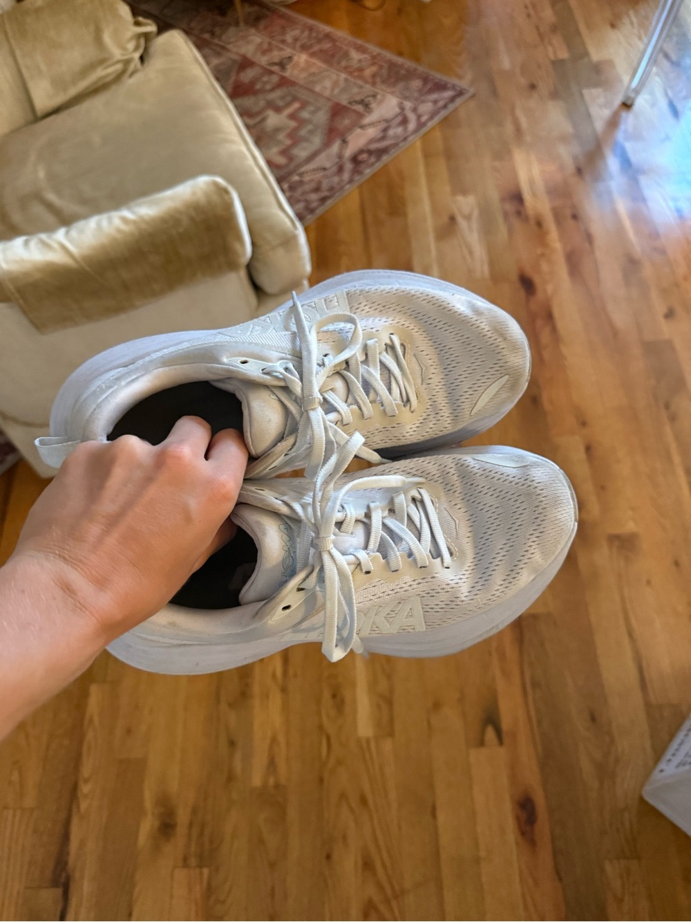 Hoka Women's White Athletic Running Shoes